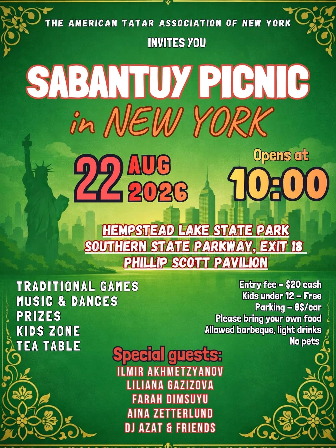 Original Sabantuy Picnic in New York 2026 event poster